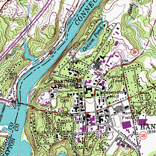 Topographic Map of Hanover Historical Society Building, NH