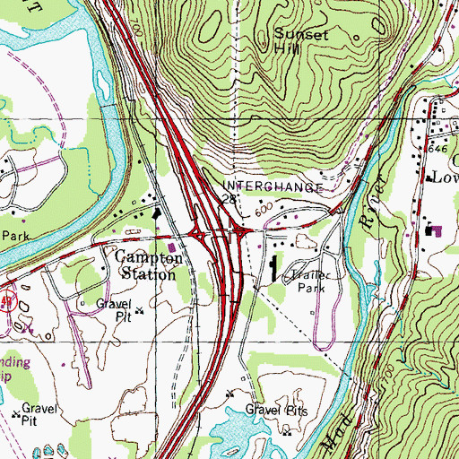 Topographic Map of Interchange 28, NH