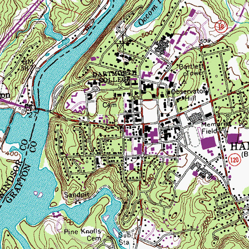 Topographic Map of Saint Thomas Episcopal Church, NH