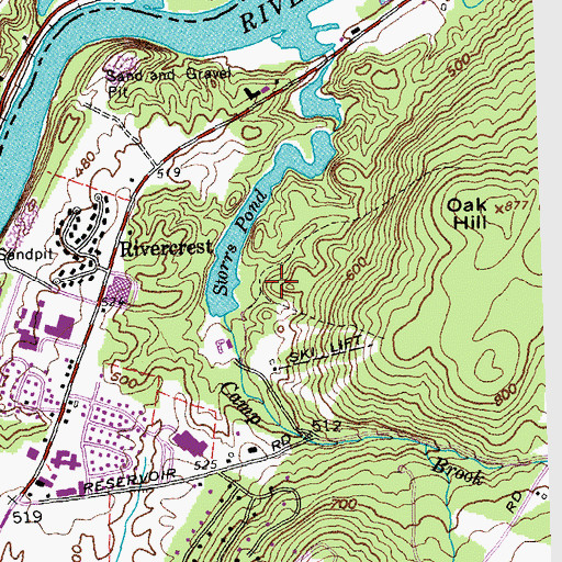 Topographic Map of Storrs Pond Recreation Area, NH