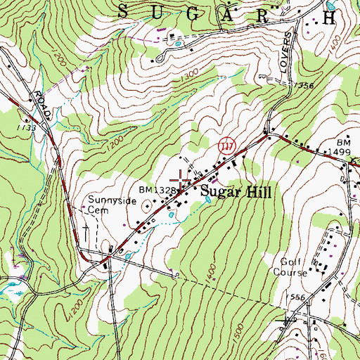 Topographic Map of Sugar Hill, NH