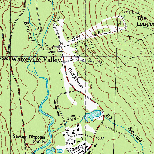 Topographic Map of Waterville Valley Golf and Tennis Course, NH