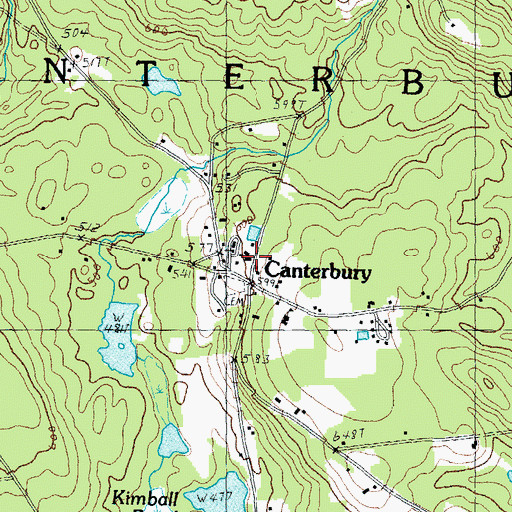 Topographic Map of Canterbury Post Office, NH