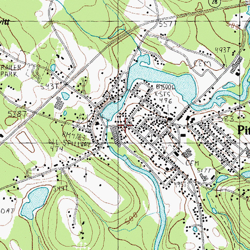 Topographic Map of Carpenter Memorial Library, NH