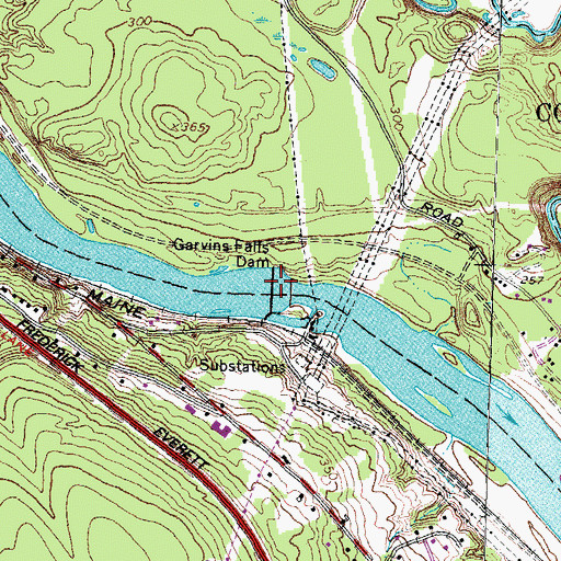 Topographic Map of Garvin Falls, NH