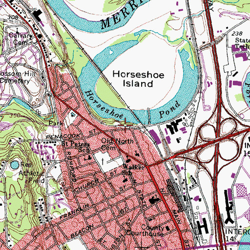 Topographic Map of Pierse Manse, NH