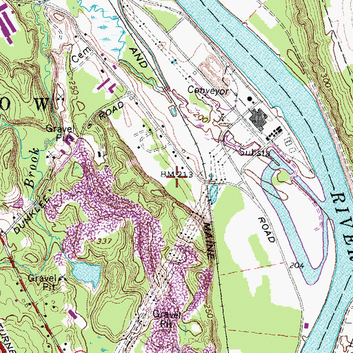 Topographic Map of River Road School (historical), NH