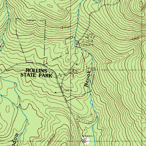 Topographic Map of Rollins State Park, NH