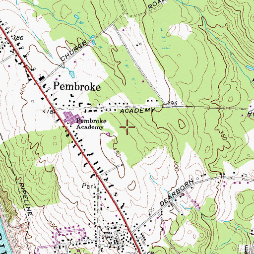 Topographic Map of Three Rivers School, NH