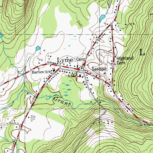Topographic Map of Lyme Common Historic District, NH