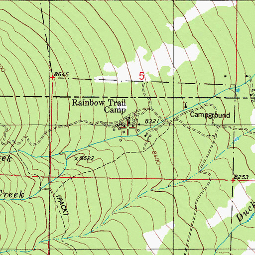 Topographic Map of Rainbow Trail Camp, CO