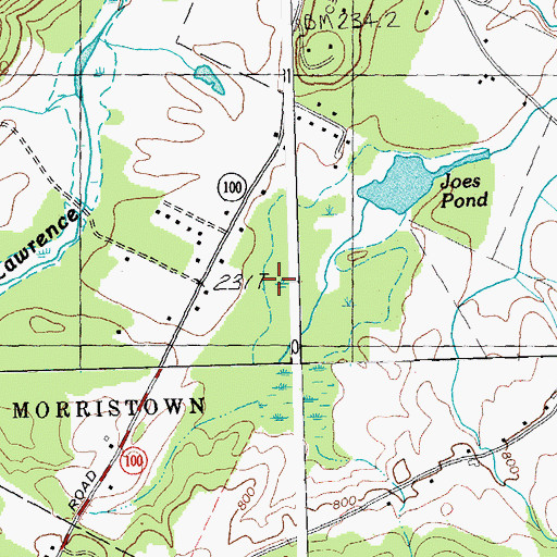 Topographic Map of Morristown Bog Natural Area, VT
