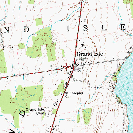 Topographic Map of Grand Isle Library, VT