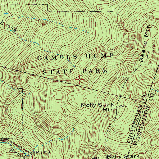 Topographic Map of Huntington Gap Wildlife Manangement Area, VT