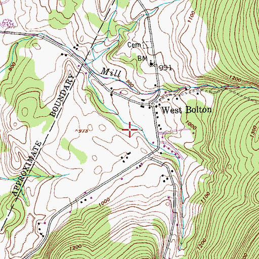 Topographic Map of West Bolton Golf Course, VT