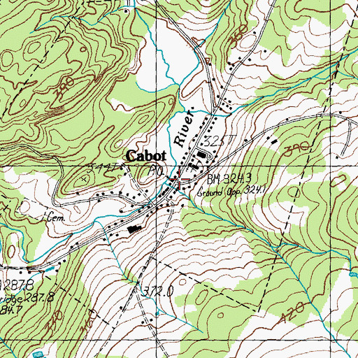 Topographic Map of Cabot Post Office, VT