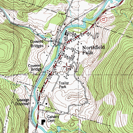 Topographic Map of Northfield Falls Cemetery, VT