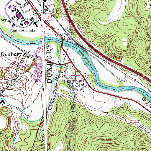 Topographic Map of North Moretown, VT