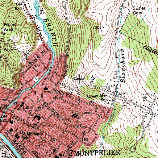 Topographic Map of Saint Augustine Cemetery, VT