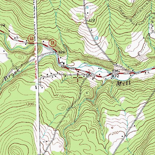 Topographic Map of Tucker Hill Ski Center, VT