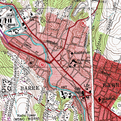 Topographic Map of Vermont Information Center, VT