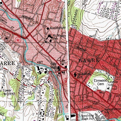 Topographic Map of Washington County Courthouse, VT