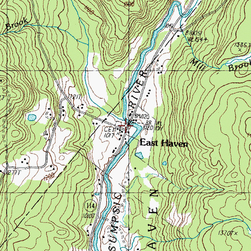 Topographic Map of East Haven Cemetery, VT