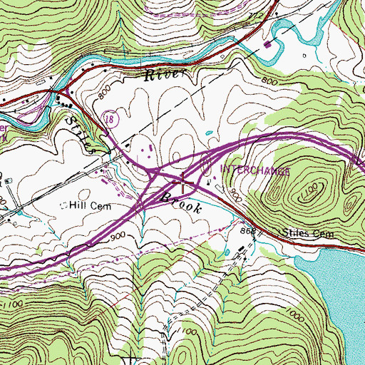 Topographic Map of Interchange 1, VT