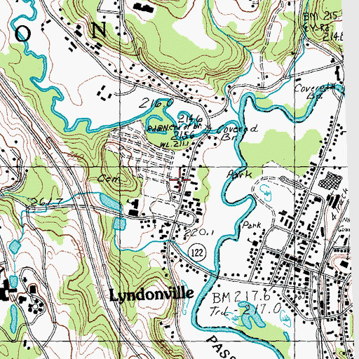 Topographic Map of Lyndon Center, VT