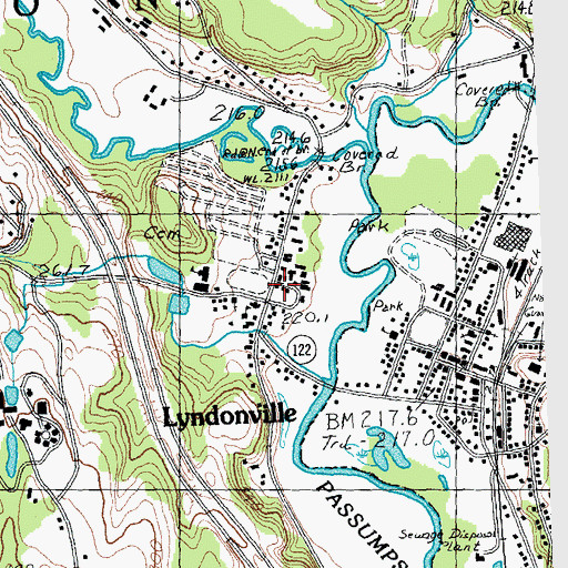 Topographic Map of Lyndon Center Post Office, VT