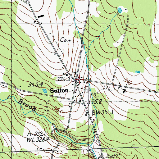 Topographic Map of Sutton Free Public Library, VT