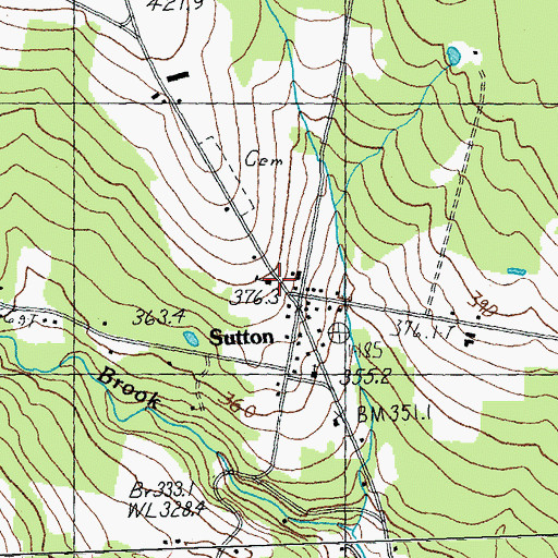 Topographic Map of Sutton Village School, VT