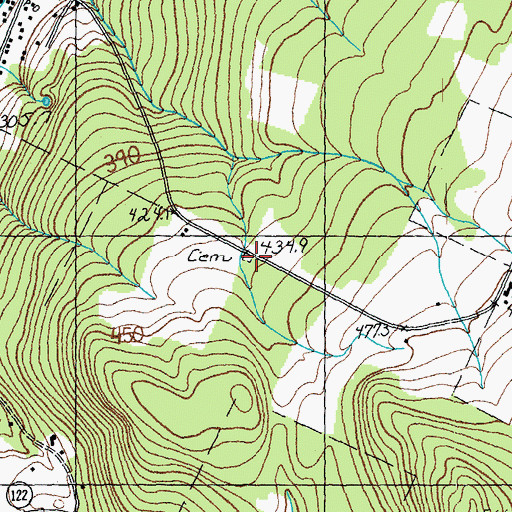 Topographic Map of French Cemetery, VT
