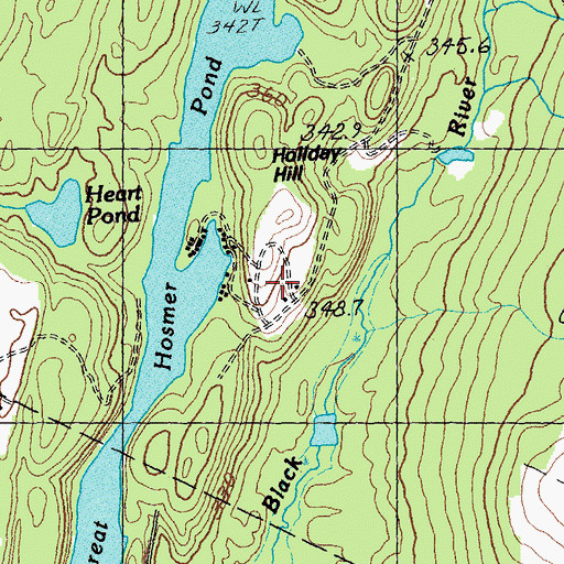 Topographic Map of Holiday Hill Camp, VT