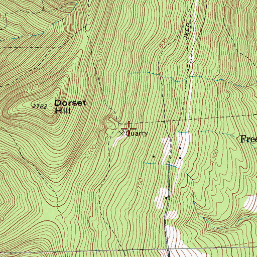 Topographic Map of Freedley Quarry (historical), VT