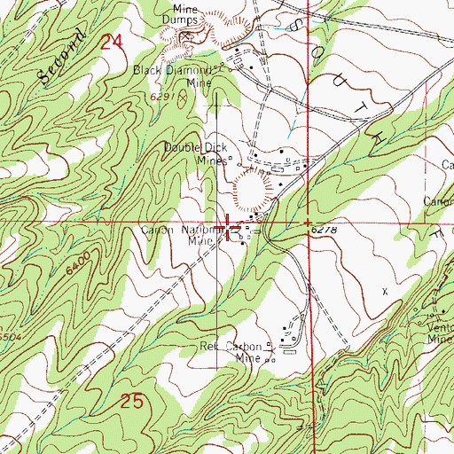 Topographic Map of Canon National Mine, CO