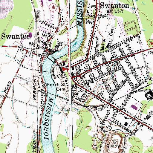 Topographic Map of Swanton Public Library, VT