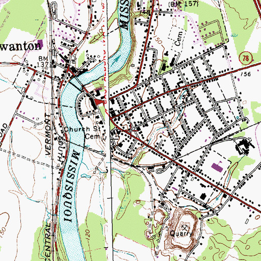 Topographic Map of Swanton Town Hall, VT