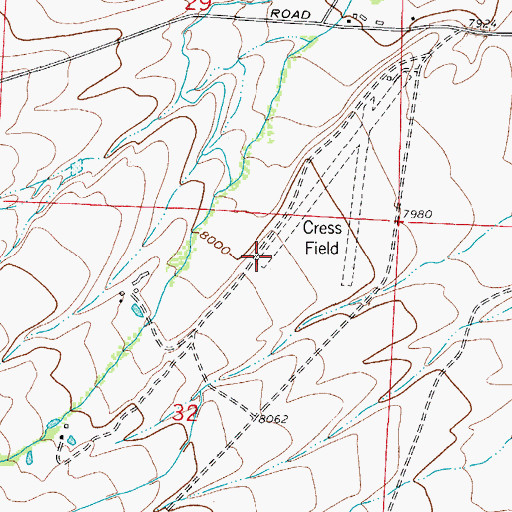 Topographic Map of Cress Field (historical), CO