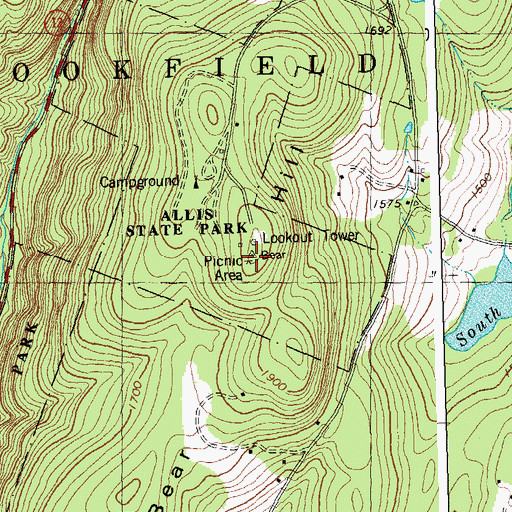 Topographic Map of Bear Hill Trail, VT