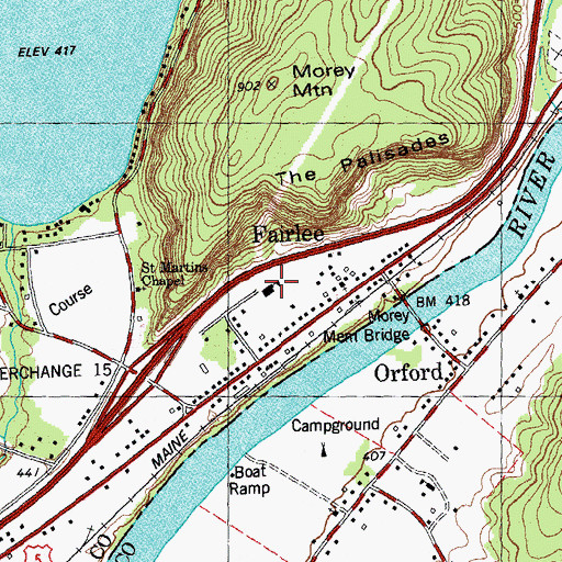 Topographic Map of Samuel Morey Elementary School, VT