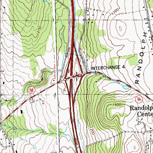 Topographic Map of Interchange 4, VT