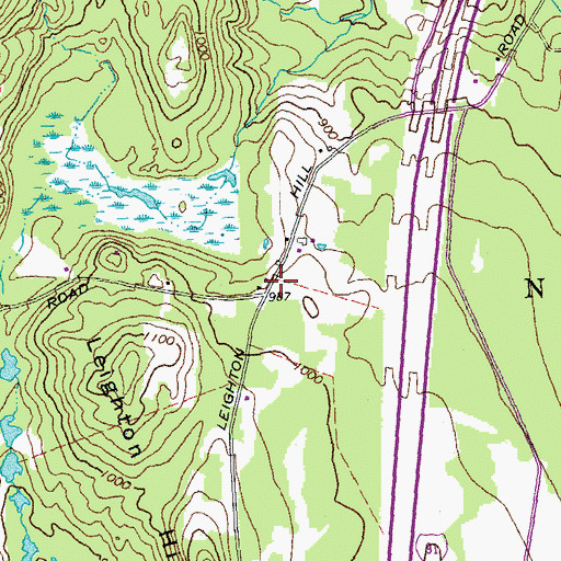 Topographic Map of Leighton Hill School (historical), VT