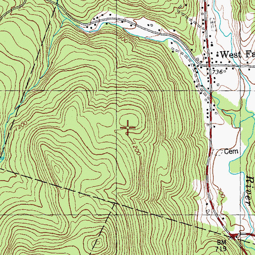 Topographic Map of West Fairlee Municipal Forest, VT