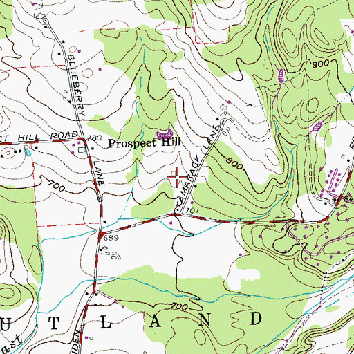 Topographic Map of Colonial Estates, VT