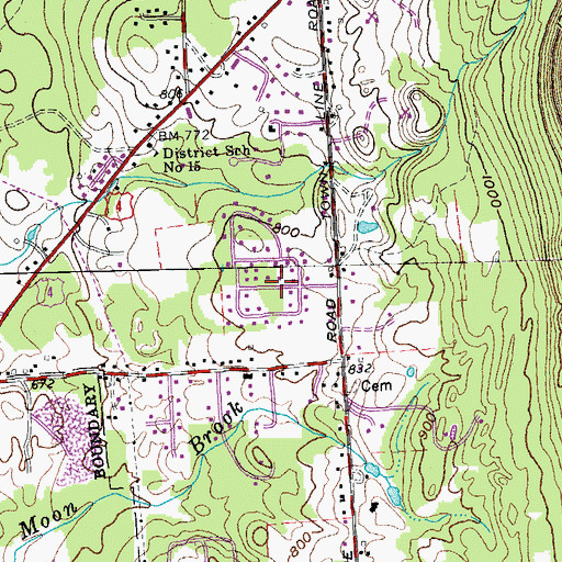 Topographic Map of Green Acres, VT