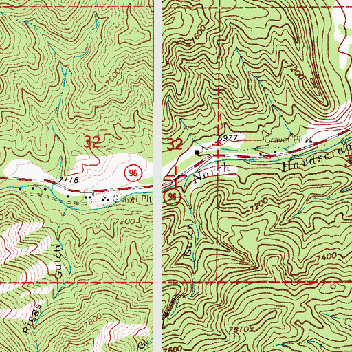 Topographic Map of Harms Gulch, CO