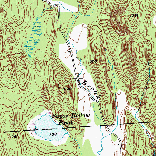 Topographic Map of Sugar Hollow Cemetery, VT