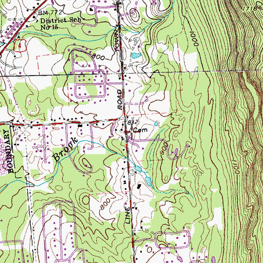 Topographic Map of Townline - Saunders Cemetery, VT