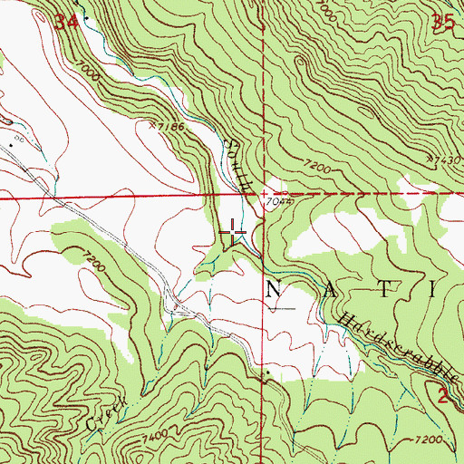 Topographic Map of Cross Creek, CO